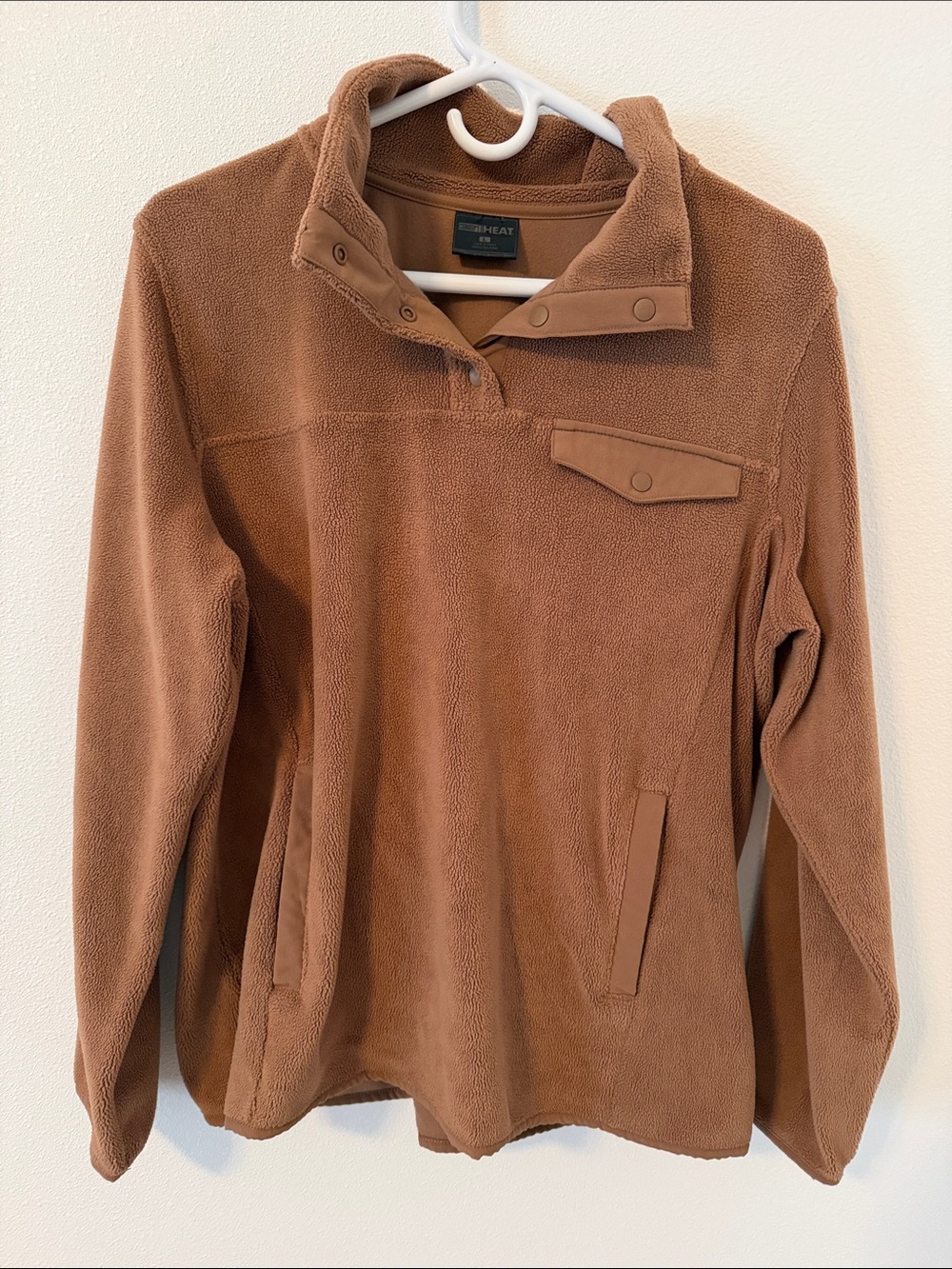 32 degrees Cozy Brown Snap-Front Fleece Pullover